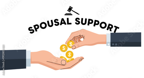 Spousal Support Concept Illustration - Divorce Law and Alimony