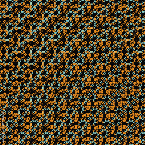 Colorful abstract pattern of intertwined circles on a black background, creating a vibrant visual appeal.