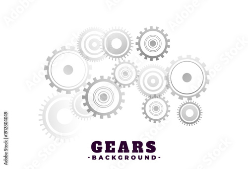 Mechanical Gears Background Design  Industrial Cogwheel Technology Abstract Template