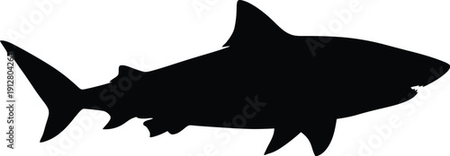 Silhouette of a shark swimming in the ocean viewed from the side profile Whisk_d9ebafd27881fb780fe47bbd45d7c50ddr eps file reference