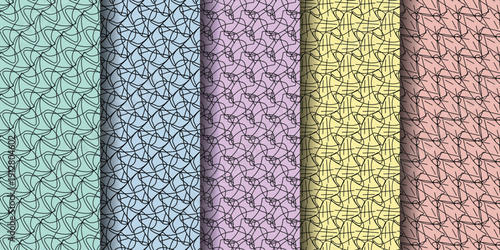 Colorful abstract patterns in pastel hues with intricate line designs, perfect for creative projects.