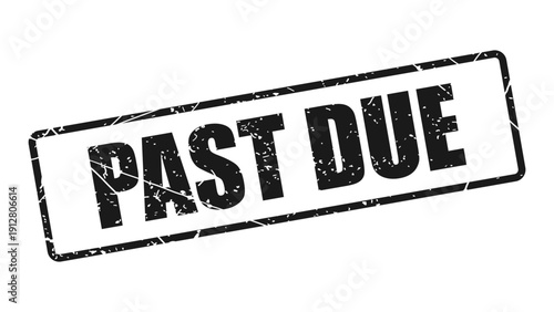 Past due stamp with grunge texture