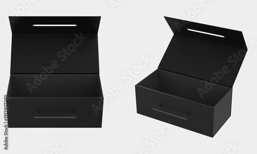 Fotografie Empty Unique foldable luxury magnetic closure gift box