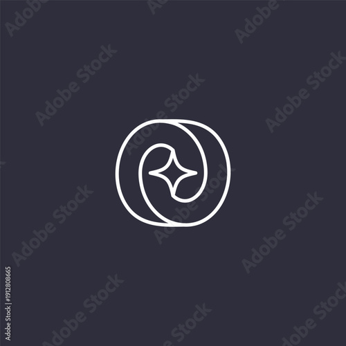 abstract spinning circle logo design vector template