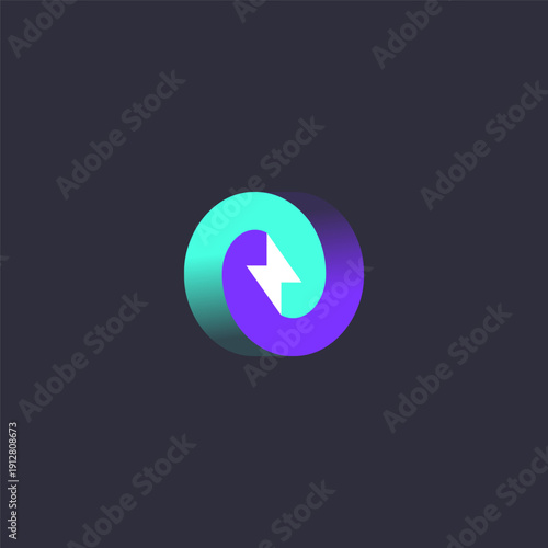 abstract spinning circle storm logo design vector template