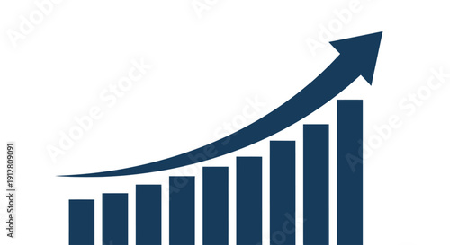 Bar chart showing upward trend, representing business growth, financial success, and positive progress in an abstract graphic representation