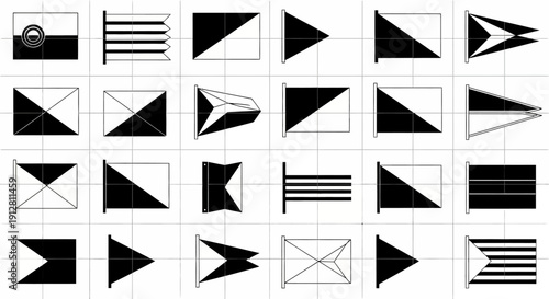 Nautical Signal Flags Collection, Maritime Communication Symbols, International Code Flags