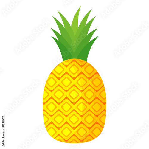 Fresh pineapple fruit illustration, summer pineapple fruit theme. Summer design for holiday promotion and printed on clothing.	