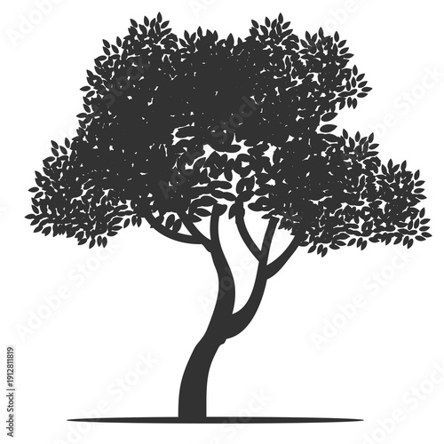 flat style tree illustration. cartoon tree. forest nature theme