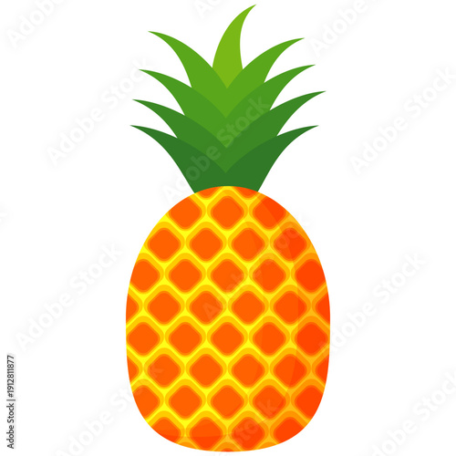 Fresh pineapple fruit illustration, summer pineapple fruit theme. Summer design for holiday promotion and printed on clothing.	