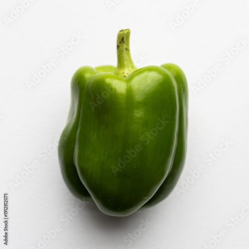 green bell pepper on white background