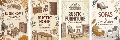 Charming rustic furniture designs featuring a cozy home setting.