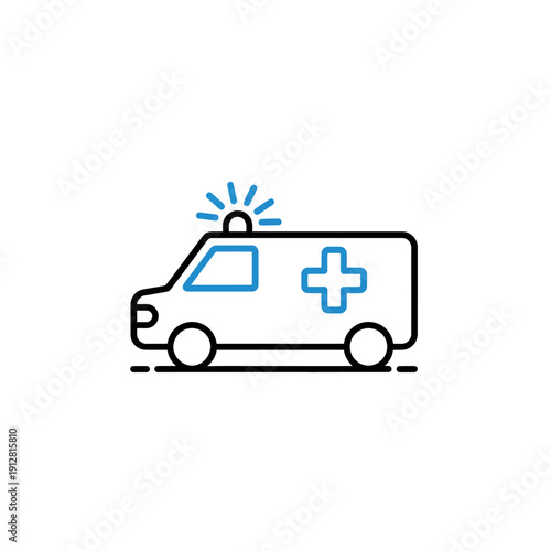 Ambulance Icon Vector for Website and Mobile App Illustration