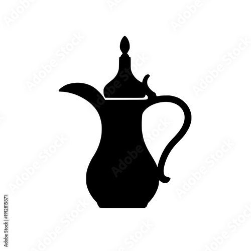 Traditional arabic coffee pot known as a dallah or cezve