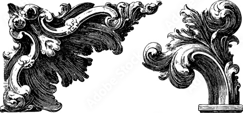 Elegant decorative frame corners with ornate design elements for classic projects