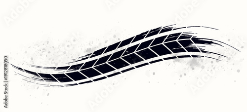 Auto tire tread grunge element. Car and motorcycle tire pattern, wheel tyre tread track. Black tyre print. Vector illustration isolated on white background.