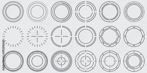 Geometric Rings Pattern: A collection of meticulously crafted, geometric ring designs arranged in a grid, showcasing the beauty of minimalist elegance and the versatility of circular shapes.