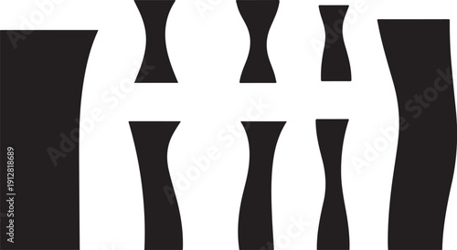 Optical illusion of black and white abstract shapes