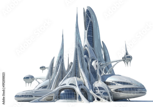 Futuristic Building Architecture Design Concept.