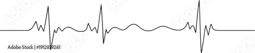 Continuous one line drawing of heartbeat pulse. Simple heartbeat pulse  One Line Drawing Vector.