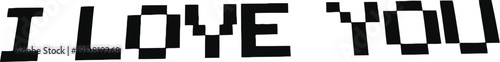 Pixel style love text message