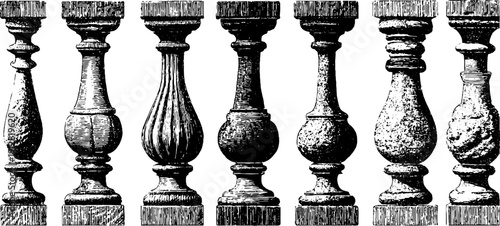 Vintage balustrade collection: intricate stone designs for architectural inspiration