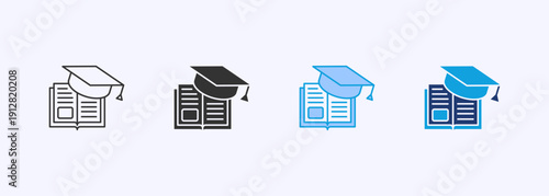 Education Icon Set Multiple Style Collection Vector Illustration