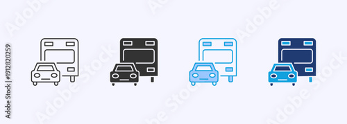Transportation Icon Set Multiple Style Collection Vector Illustration
