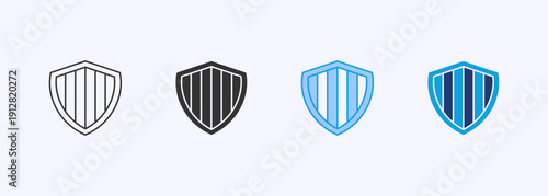 Defense Icon Set Multiple Style Collection Vector Illustration