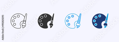 Art Icon Set Multiple Style Collection Vector Illustration