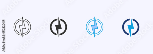 Energy Icon Set Multiple Style Collection Vector Illustration