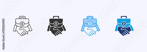 Business Icon Set Multiple Style Collection Vector Illustration