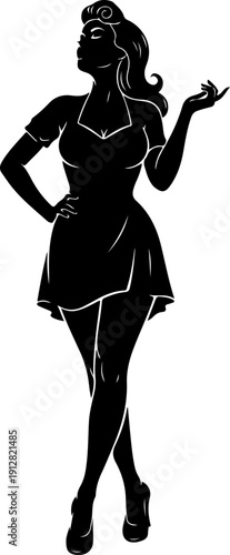 Seductive Pinup Woman silhouette vector illustration