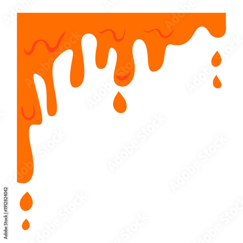 Orange Dripping Liquid Corner Border