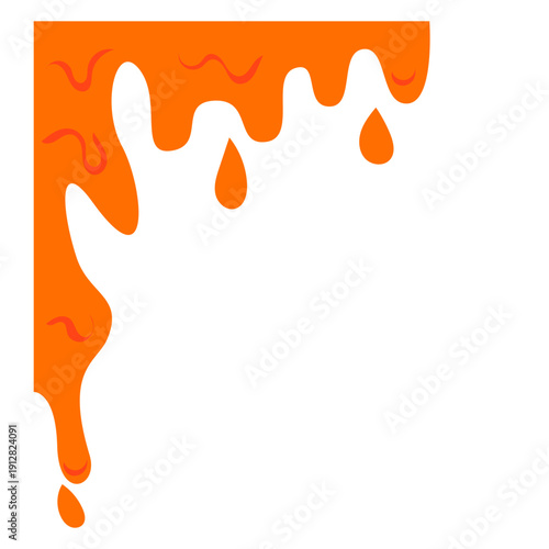 Orange dripping liquid vector border