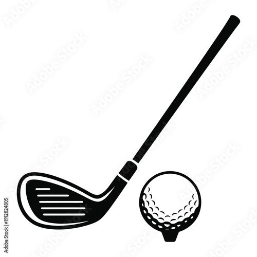 golf ball and club