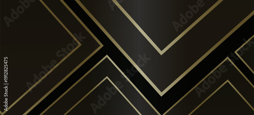 Black and Gold abstract background vector illustration design. Abstract background with gradation and gold line. Template for presentation, web, banner, photo, award, atc.