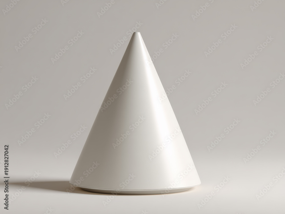 Fototapeta premium Cone Shape on Neutral Background
