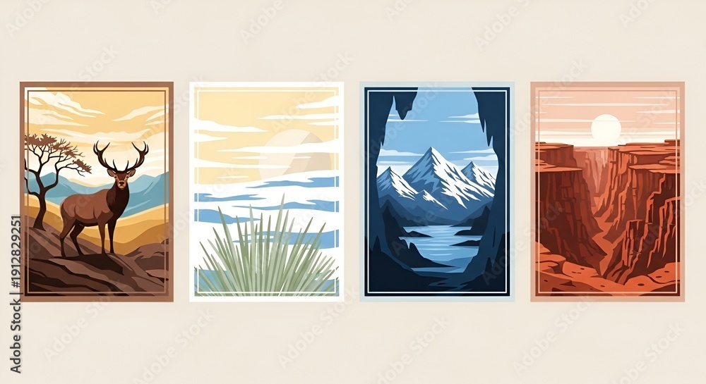 custom made wallpaper toronto digitallandscape art prints set, nature scenes, wildlife, mountains, canyon views