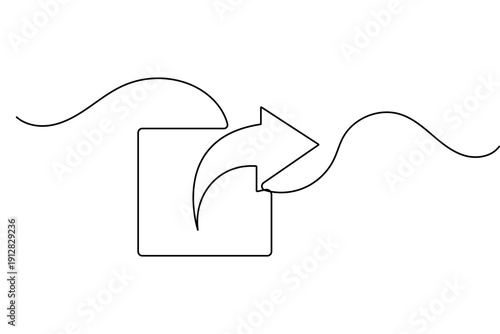 Share icon in continuous one line drawing with minimalist style isolated on white background vector