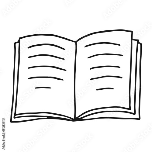 Open book outline sketch.