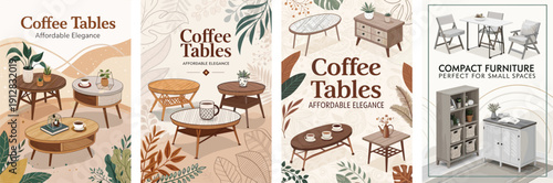 Elegant coffee table designs featuring various styles and aesthetics for modern living.