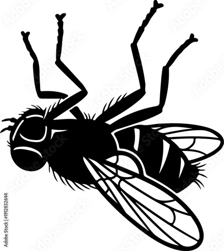 Dead fly symbol silhouette vector illustration