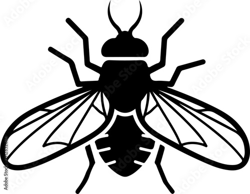 Dead fly symbol silhouette vector illustration