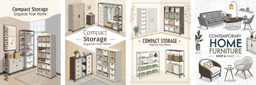 Modern home storage solutions for organizing spaces efficiently and stylishly.
