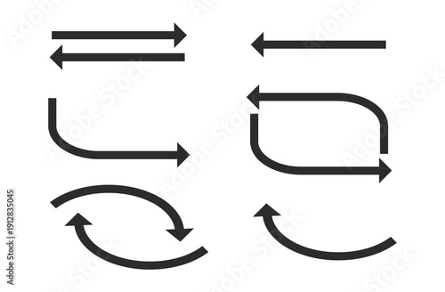 various black arrows, black arrow designs in flat style.