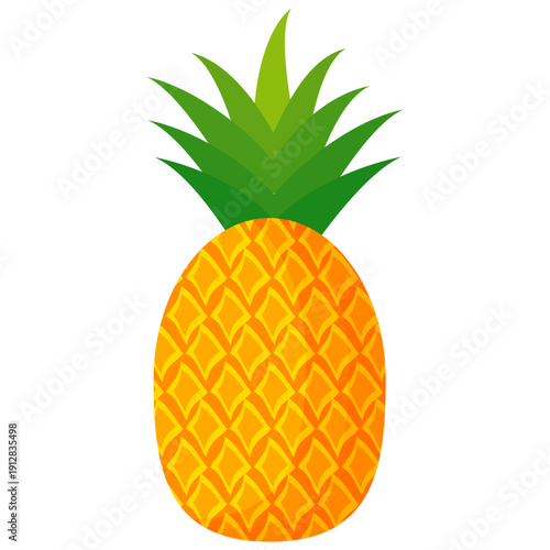 Fresh pineapple fruit illustration, summer pineapple fruit theme. Summer design for holiday promotion and printed on clothing.