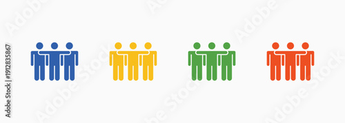 Society Icon Set Color Multiple Style Collection