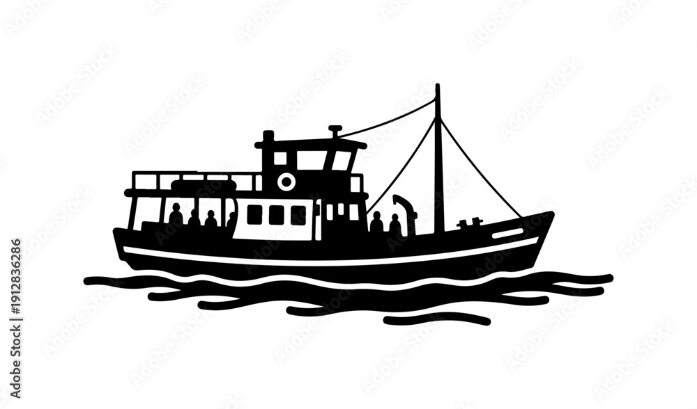 Obraz premium Ferry Boat Vector Illustration