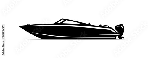 Modern Motor Yacht Vector Illustration
